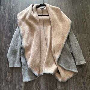 Anthropologie shawl wrap sweater grey/tan